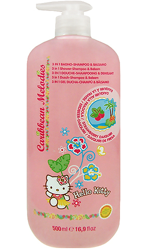 Hello Kitty Caribbean Melodies Šampon 3v1 Jahodový koktejl